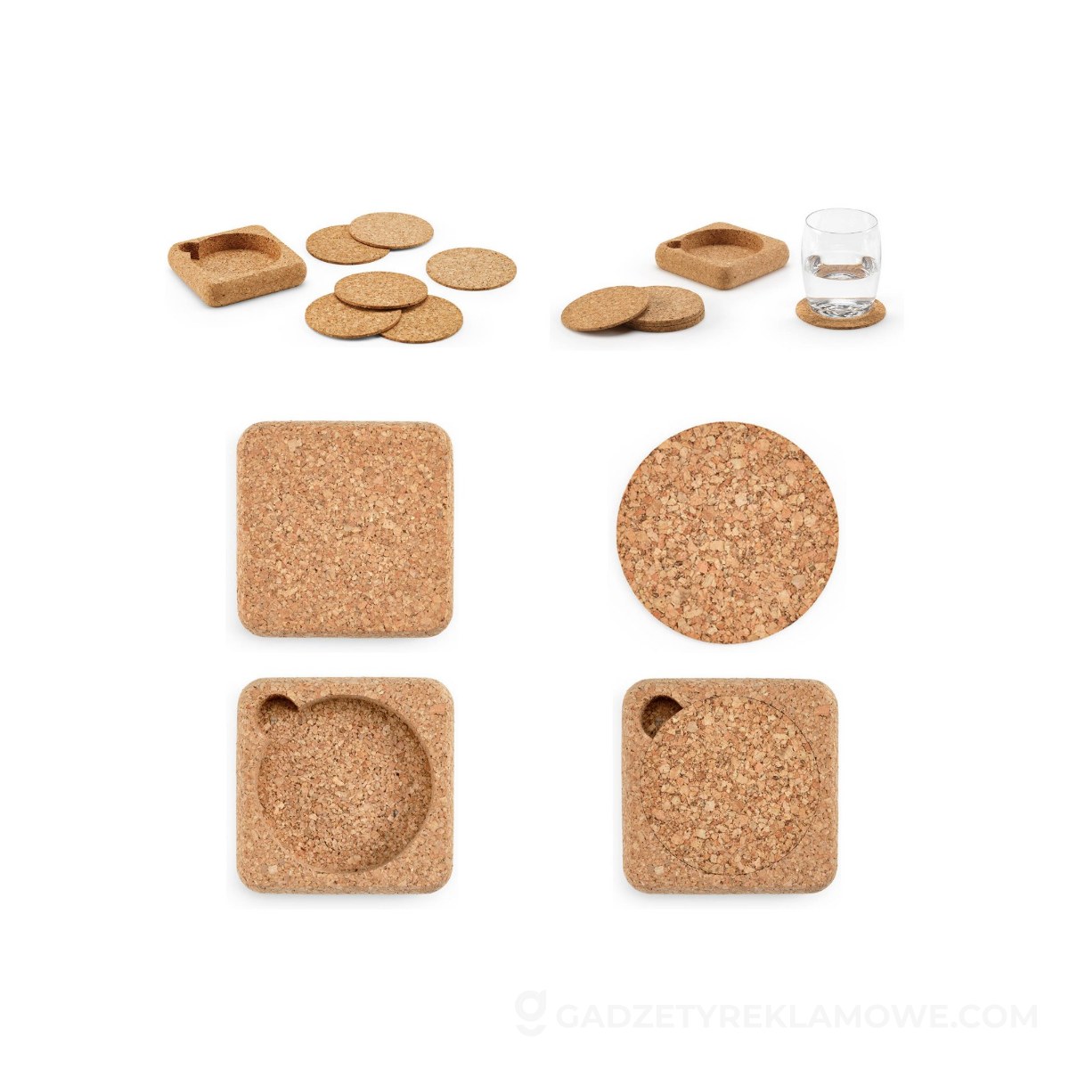 AOD-ACT007-160-wariantu-watermark Klein cork coasters. Set of 6 with organizer. Made in Portugal - Naturalne