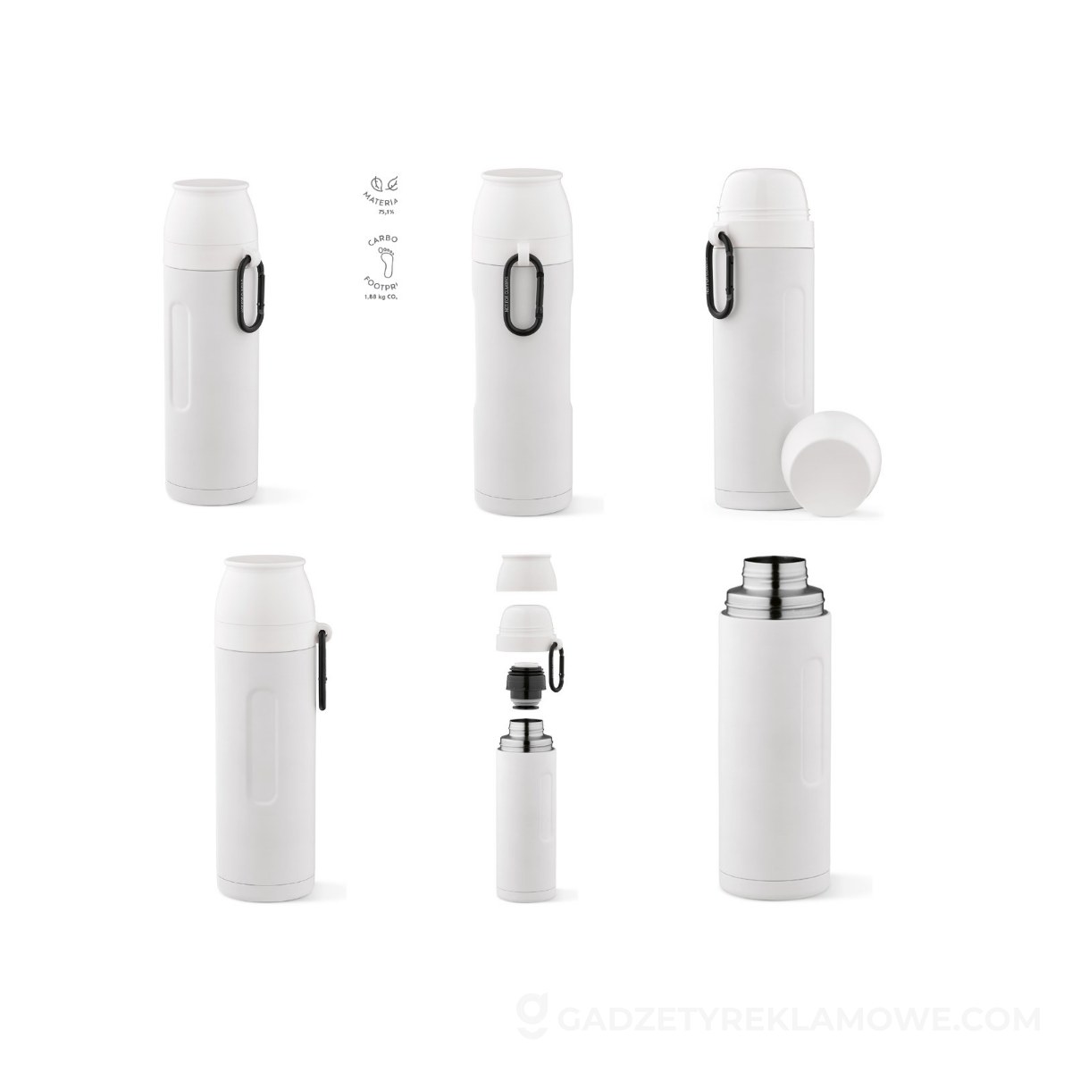 AOD-ATH002-106-wariantu-watermark Termos Loara ze stali nierdzewnej z recyklingu 810 ml - Biały
