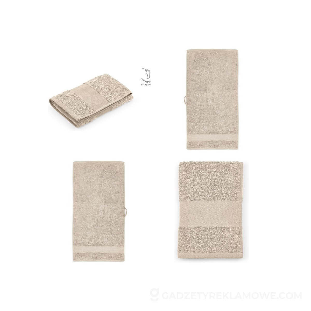 AOD-ATW002-131-wariantu-watermark Donatello M Recznik z recyklingowanej bawelny 370 gsm EU - Beżowy