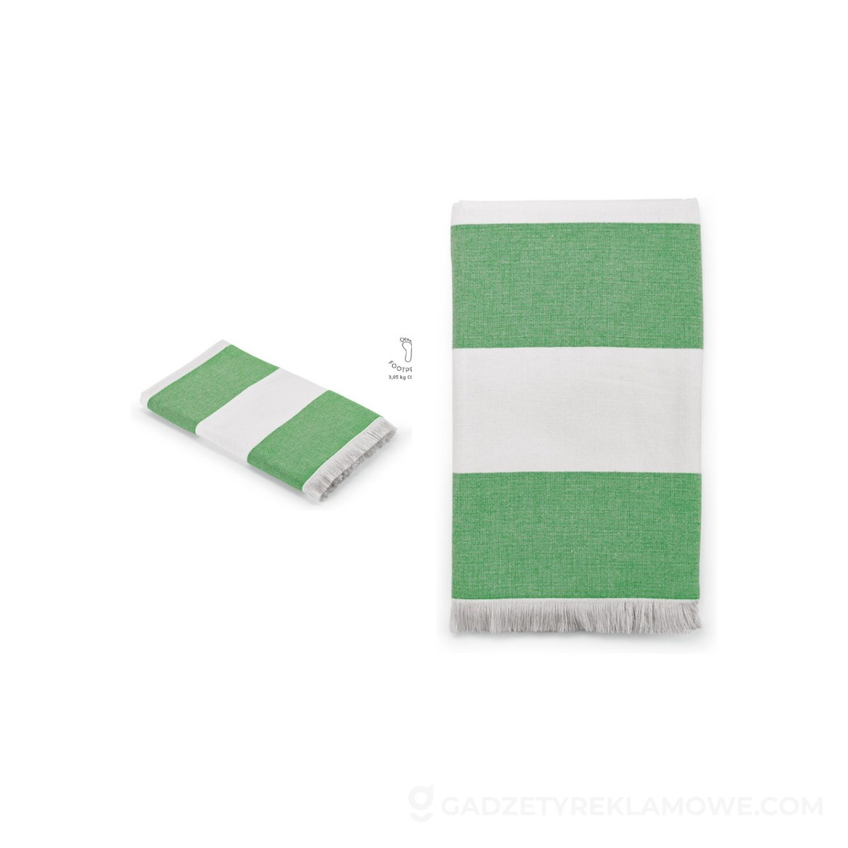 AOD-ATW007-109-wariantu-watermark Ręcznik Rodin bawełna z recyklingu 350 gsm EU - zielony