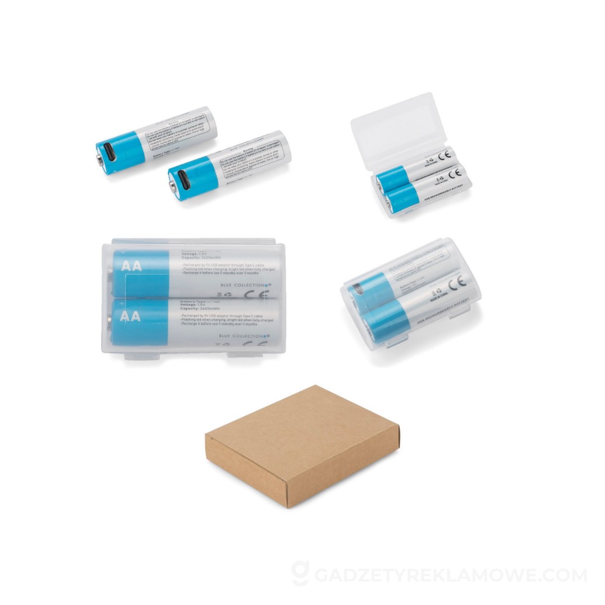 Zestaw akumulatorków AA 1600 mAh - przezroczyste