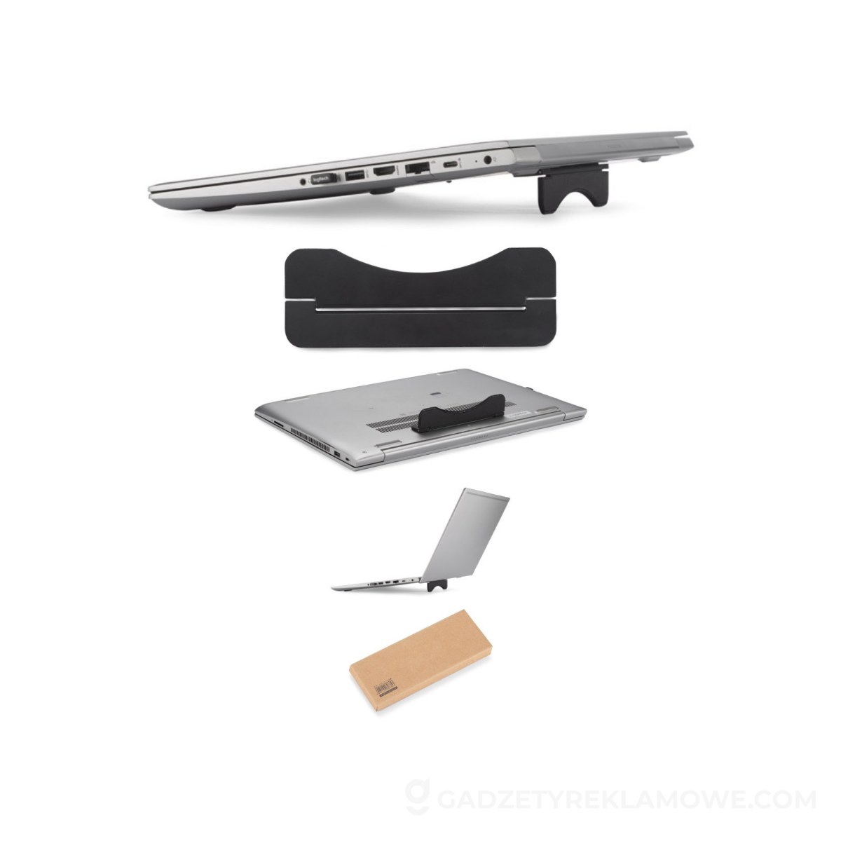 Praca zdalna na luzie! Gadżety reklamowe na home office 2 Podstawka pod laptop COMAGO - czarna