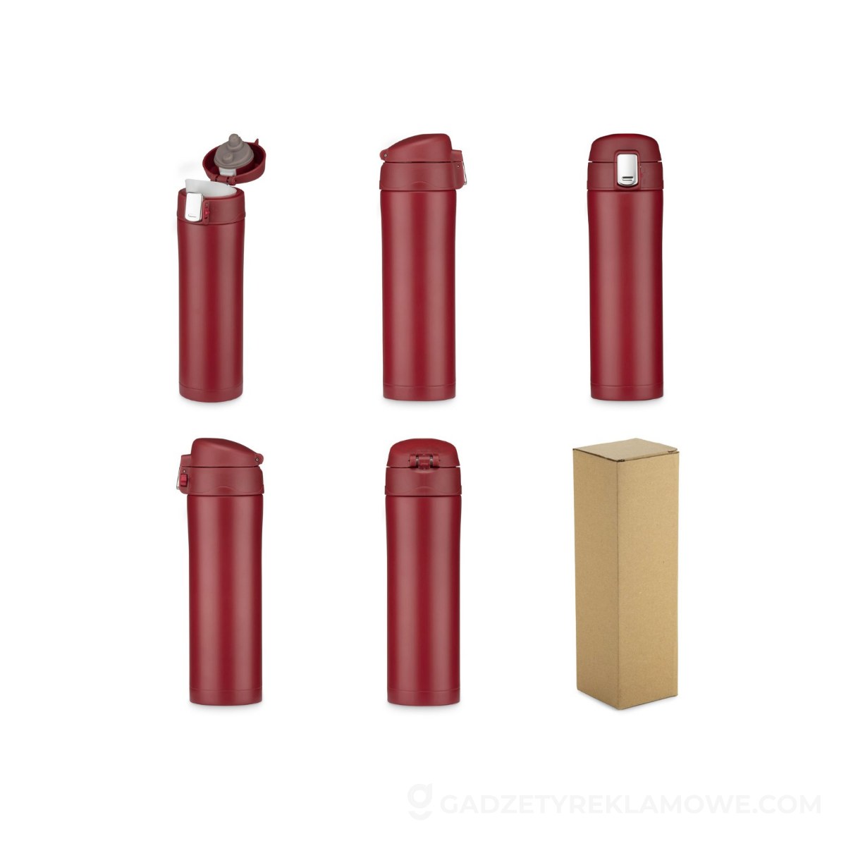 Kubek termiczny LOCK MAT 440 ml - bordowy