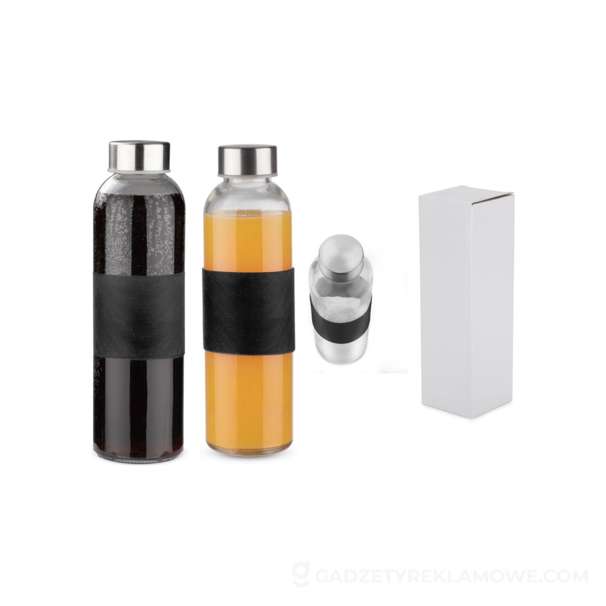 Butelka szklana GLASSI 510 ml - czarna