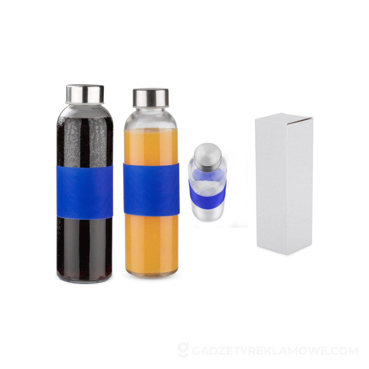Butelka szklana GLASSI 510 ml - niebieska