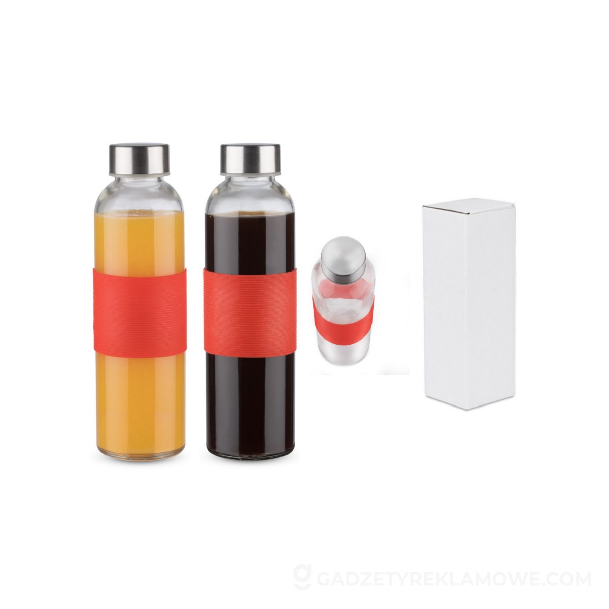 Butelka szklana GLASSI 510 ml - czerwona