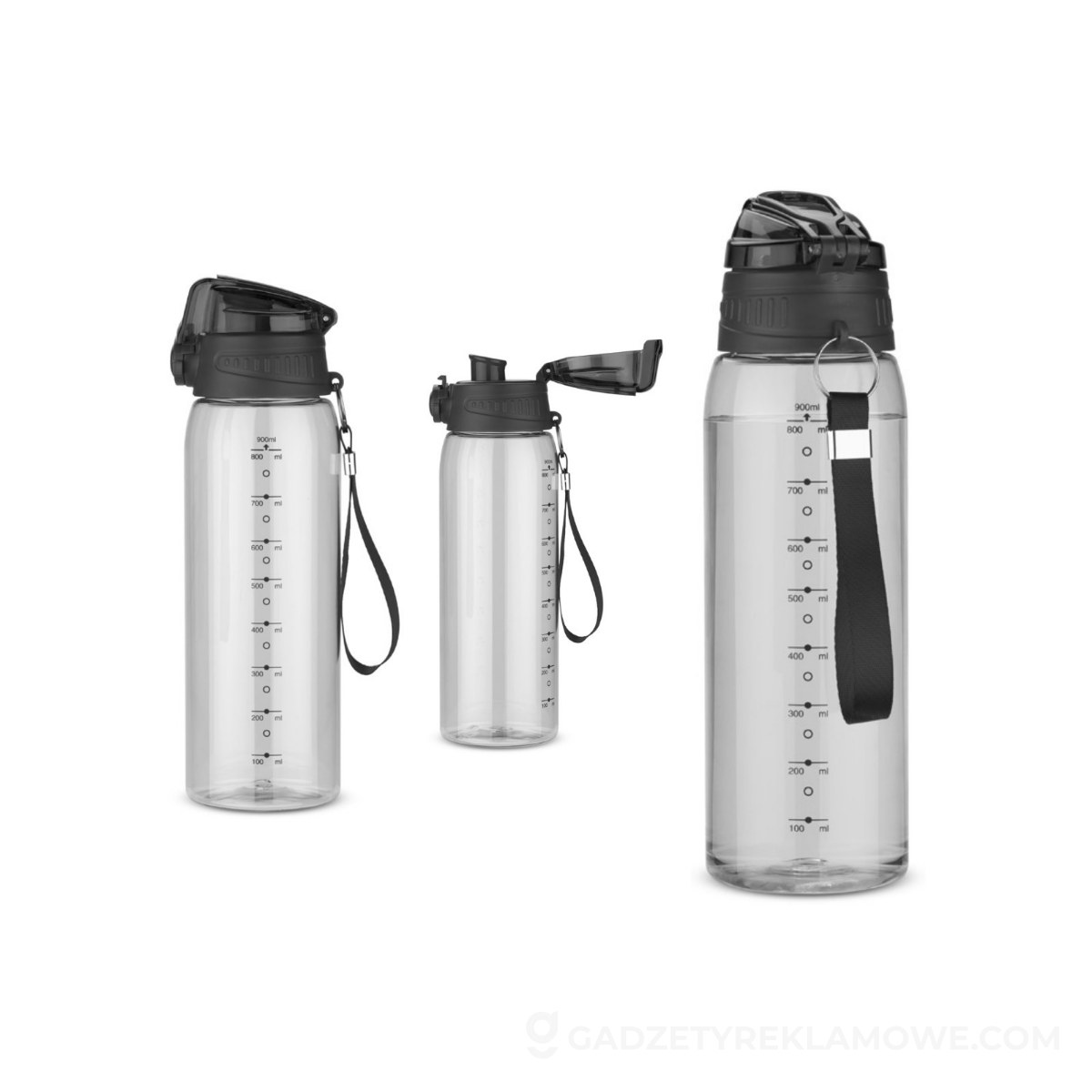 Bidon z miarką 900 ml KOLTER - czarny