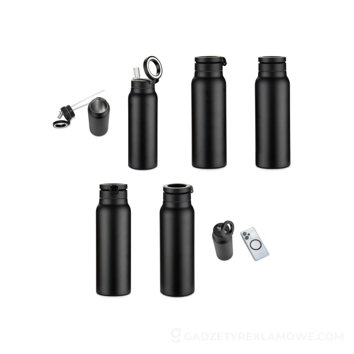 ASG-16253-02-wariantu-watermark Butelka termiczna z uchwytem magnetycznym MAGHOLD 700 ml - czarna