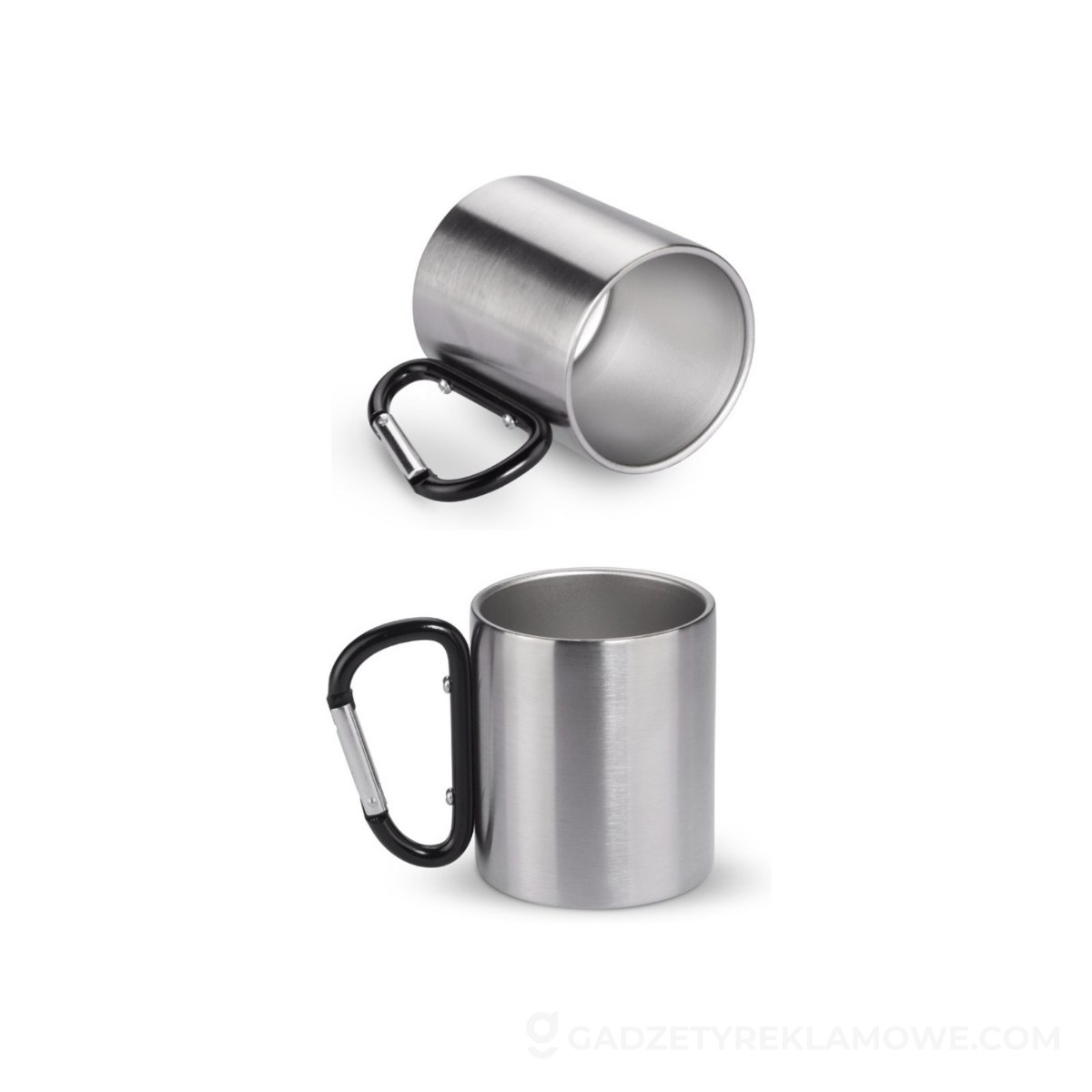 Kubek z karabińczykiem CAMPIC 200 ml - czarny