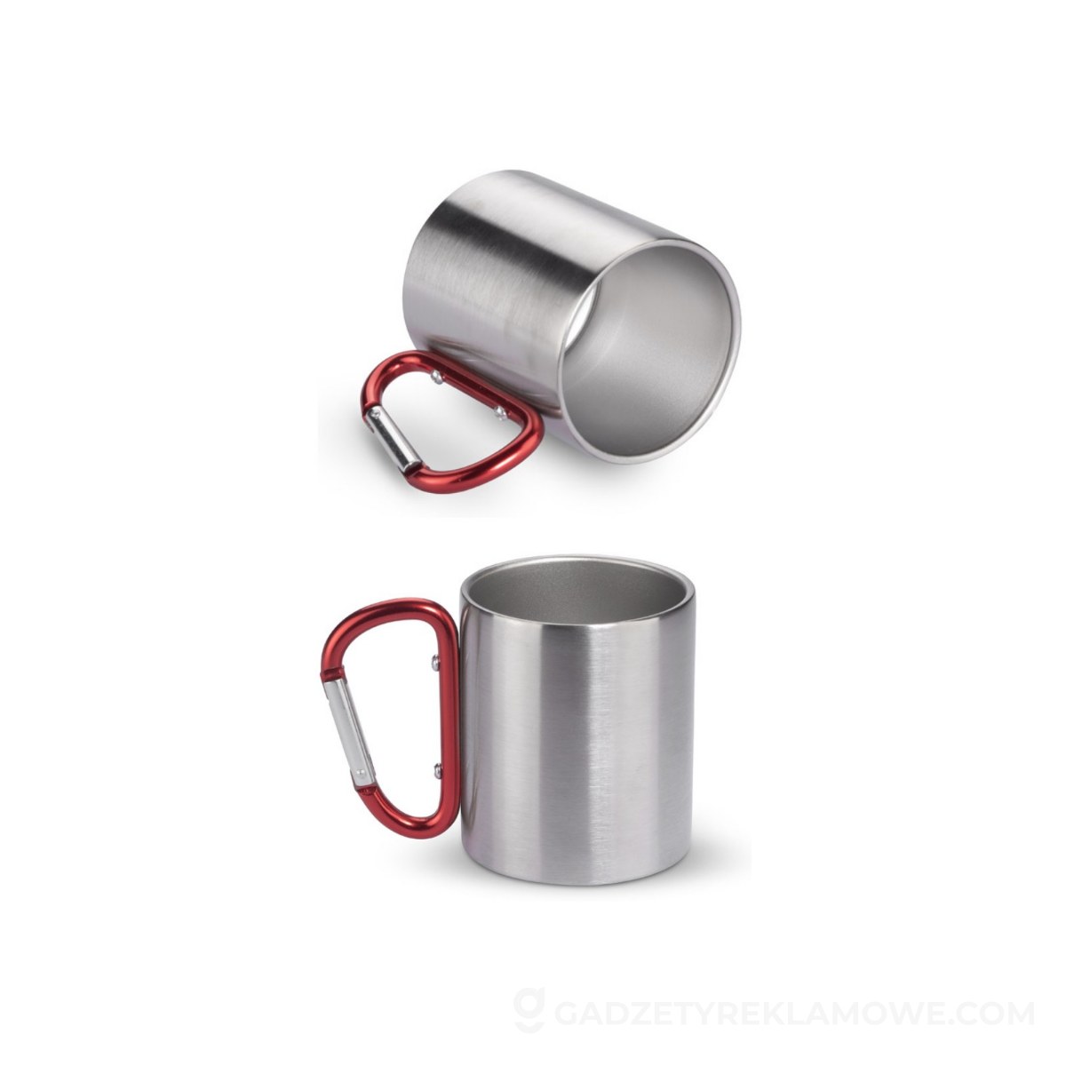 Kubek z karabińczykiem CAMPIC 200 ml - czerwony
