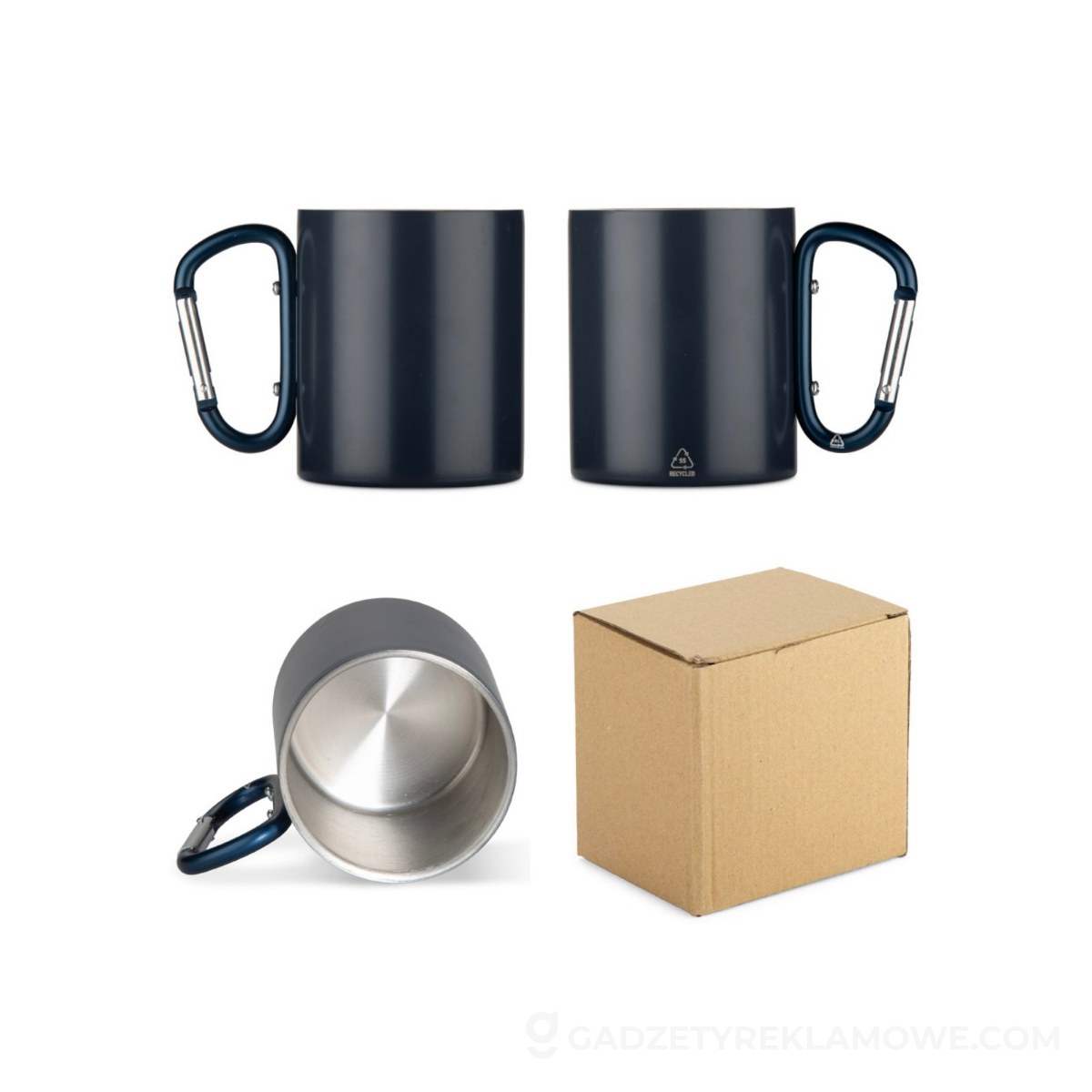 ASG-16405-06-wariantu-watermark Kubek z recyklingowanej stali nierdzewnej VIVO 250 ml - granatowy