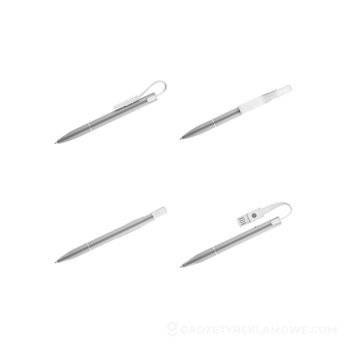 Długopis z kablem USB CHARGE - szary