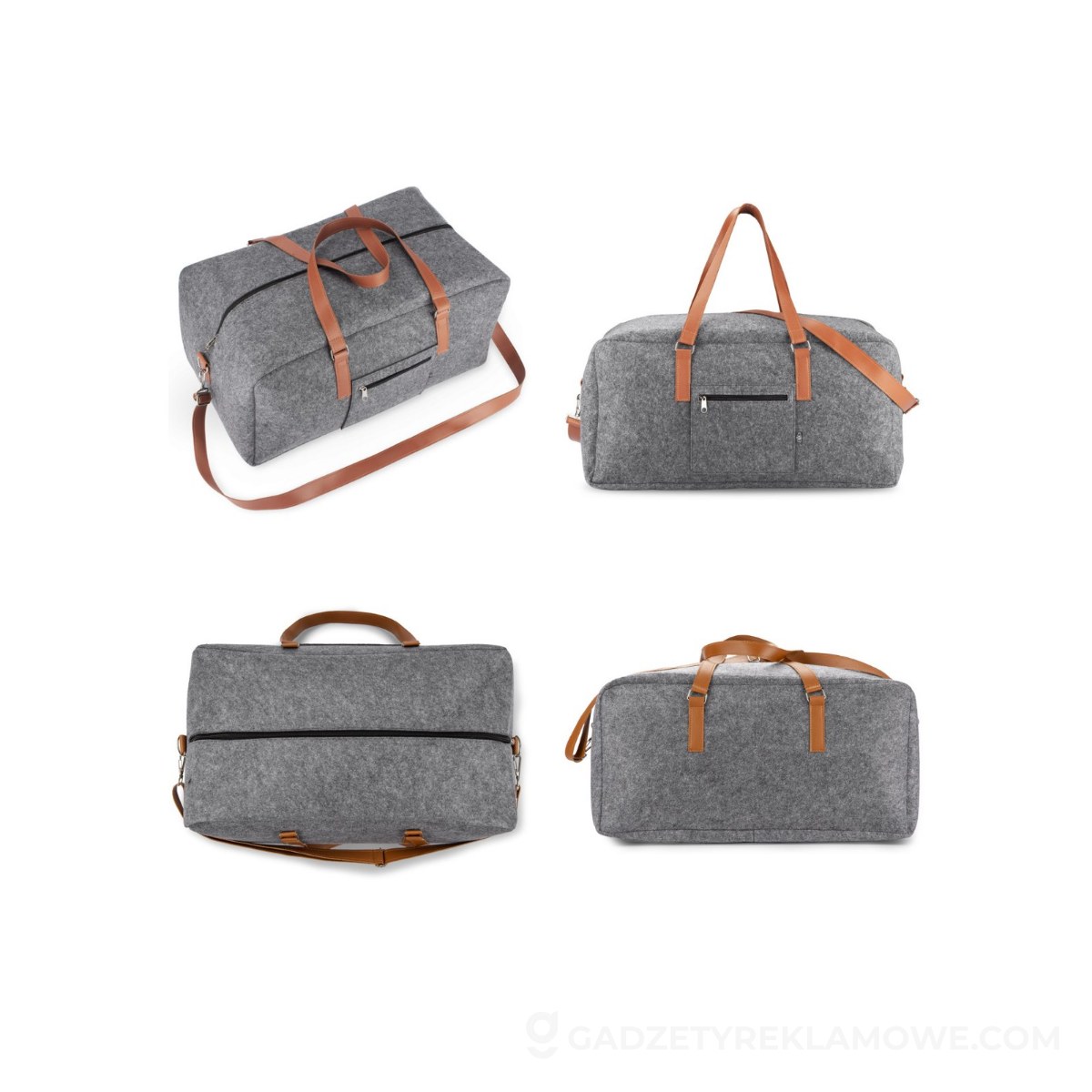 Gadżety reklamowe na podróże służbowe – co warto mieć w walizce? 7 Torba filcowa rPET FELT2GO - szara
