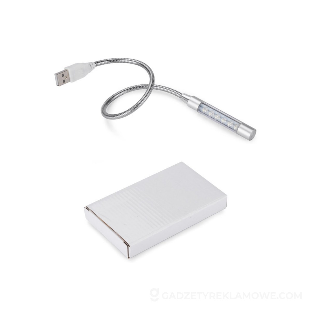 Gadżety reklamowe do pracy hybrydowej 7 Lampka USB PROBE - srebrna