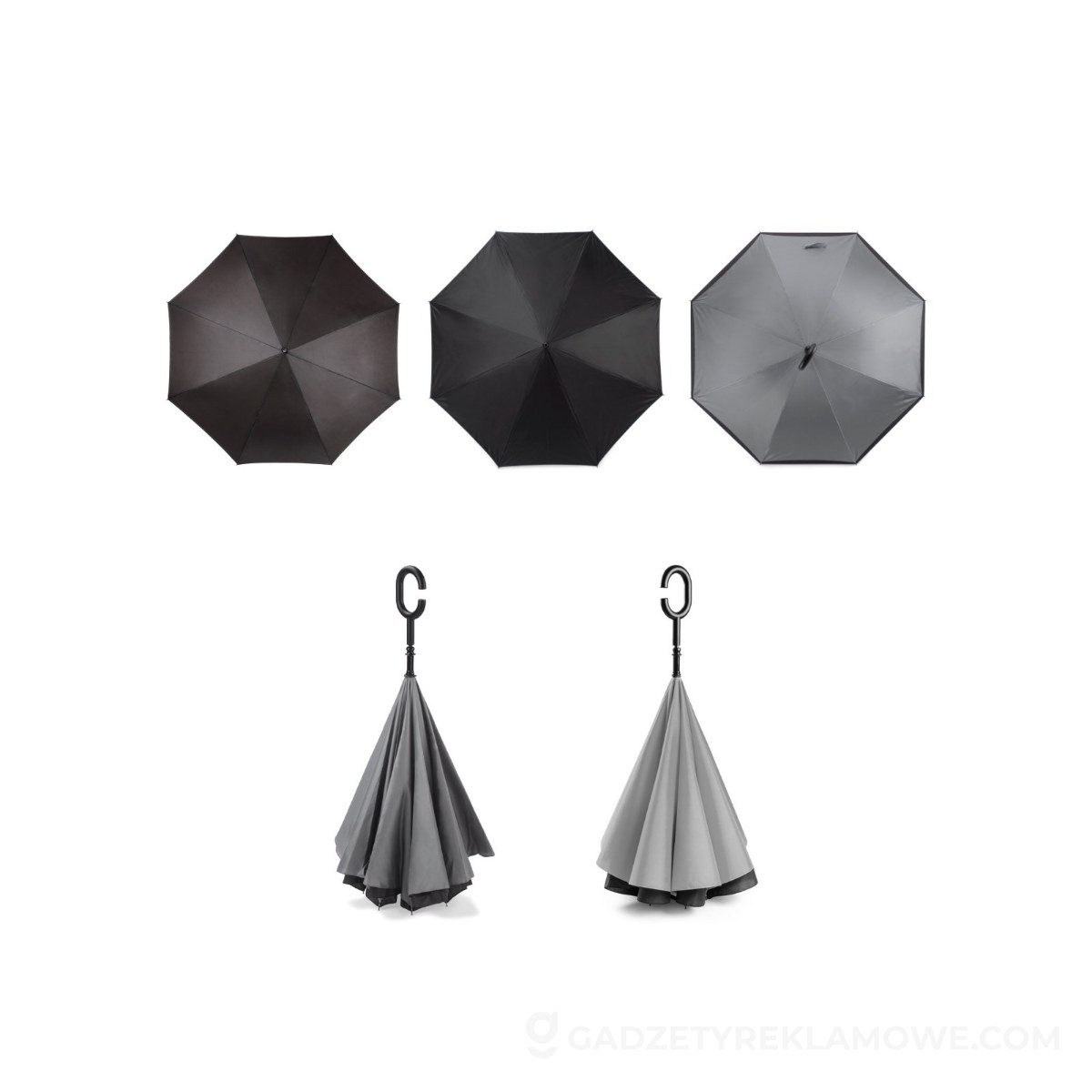 Parasol REVERS - grafitowy