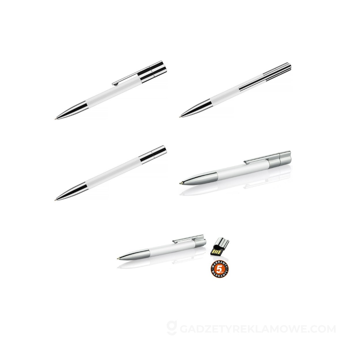 Długopis z pamięcią USB BRAINY 16 GB - biały