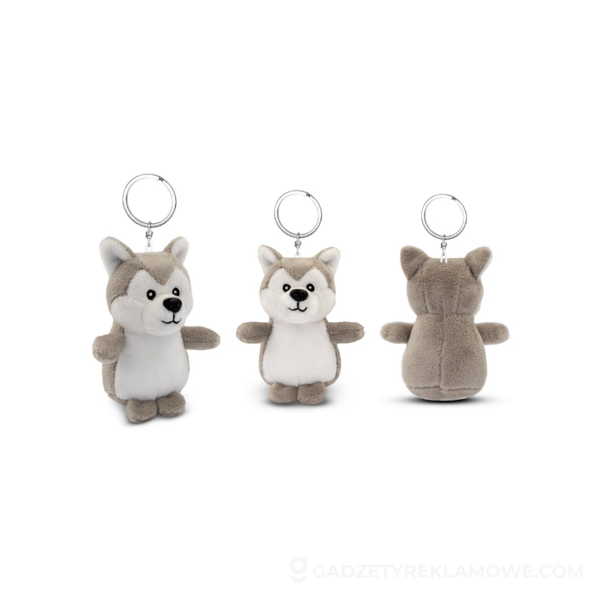 AXP-HE834-19-wariantu-watermark Pluszowy wilk Wolfie z brelokiem - szary