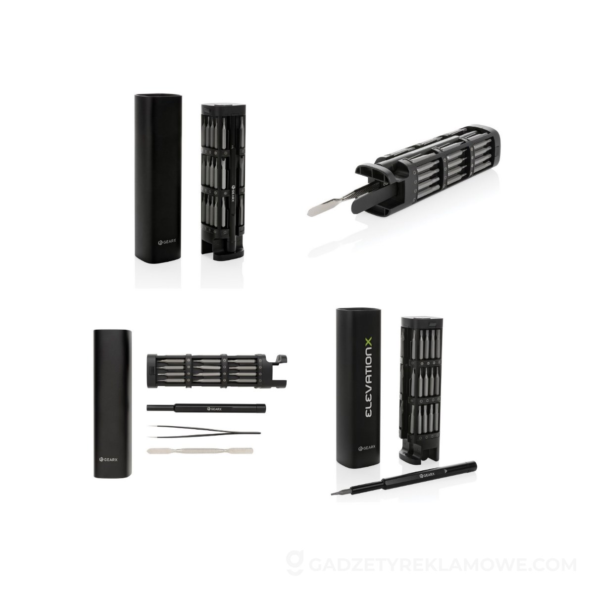 AXP-P221-261-wariantu-watermark Śrubokręt Gear X, 56 końcówek, aluminium z recyklingu - czarny