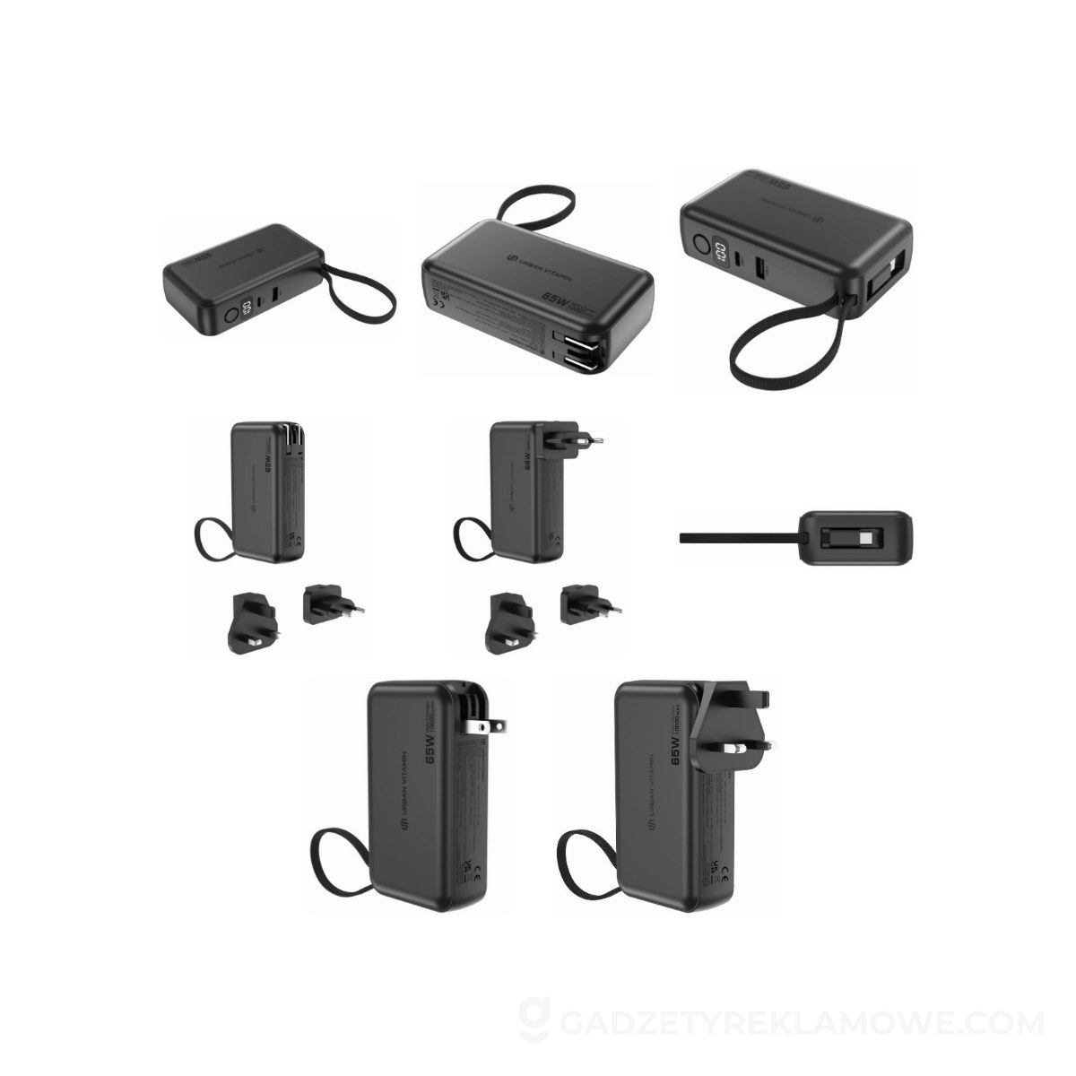 Gadżety reklamowe dla branży IT! Oto najlepsze z nich 4 Ładowarka 2 w 1, power bank do laptopa 10000 mAh, 65W Eureka - czarna
