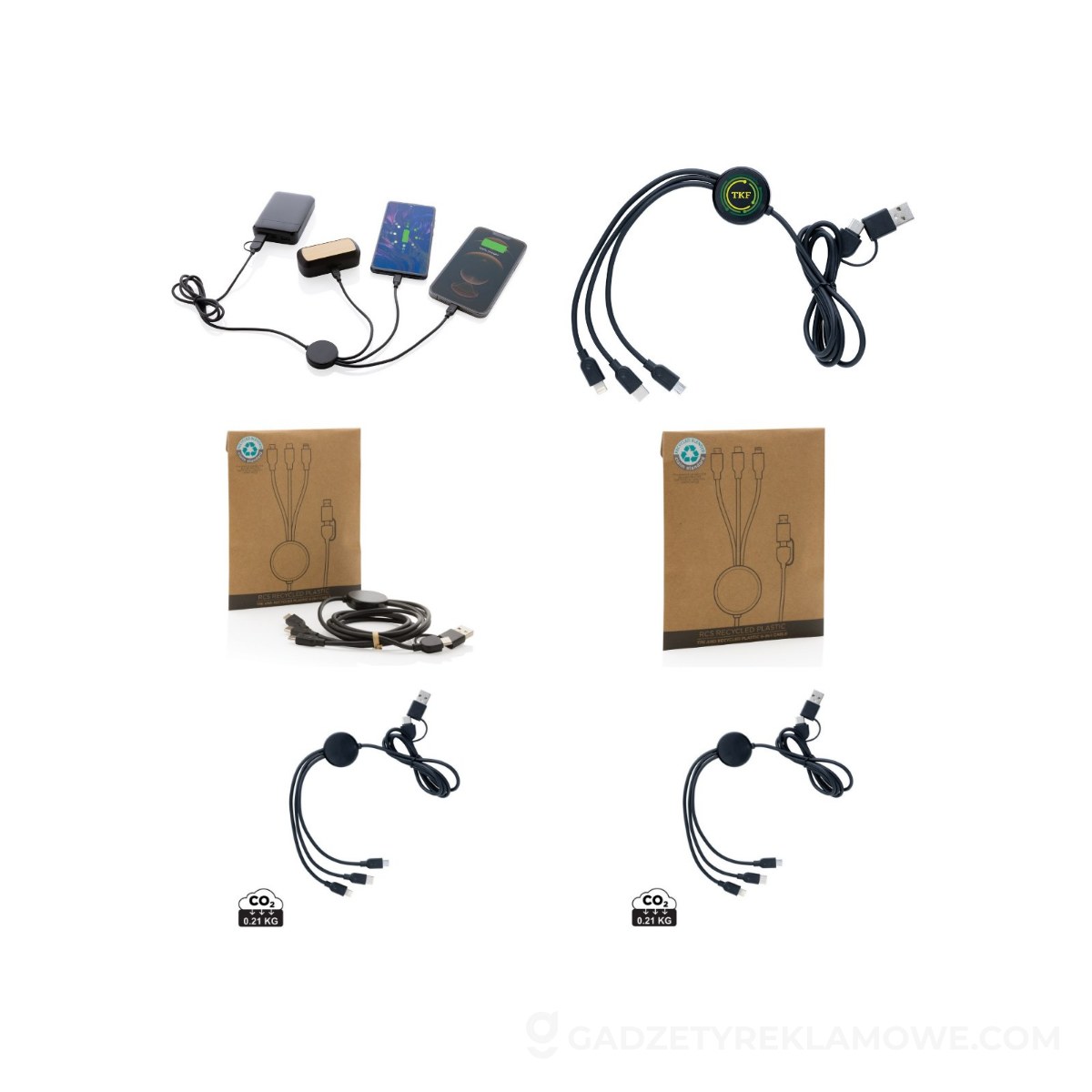 Kabel do ładowania 6 w 1 RABS - czarny