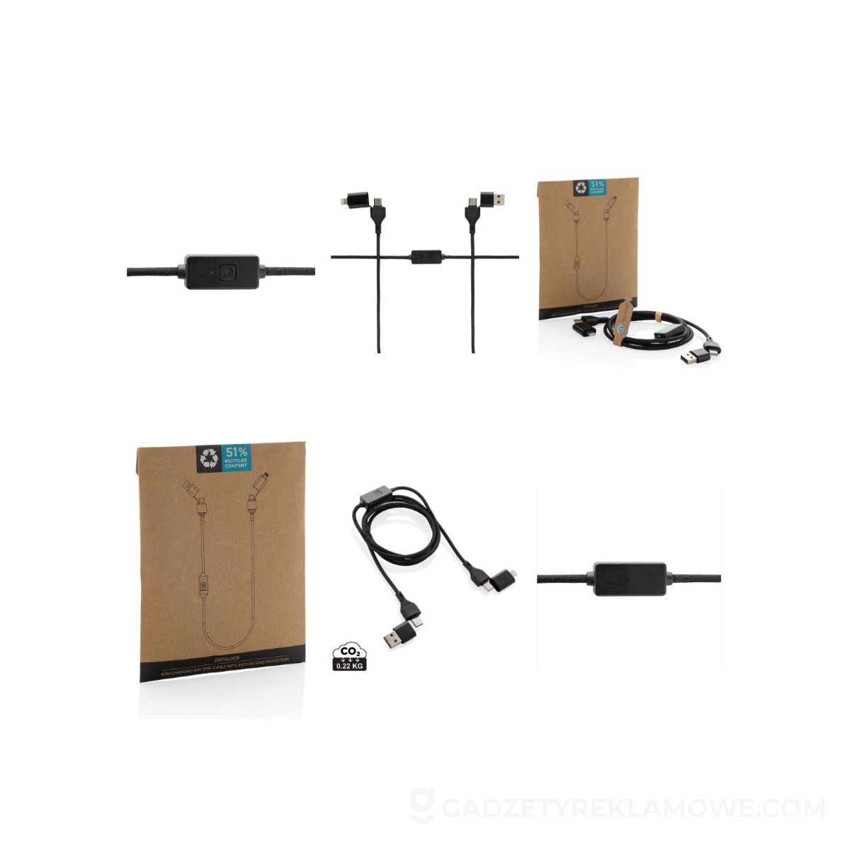 Kabel do ładowania 60W Datalock - czarny