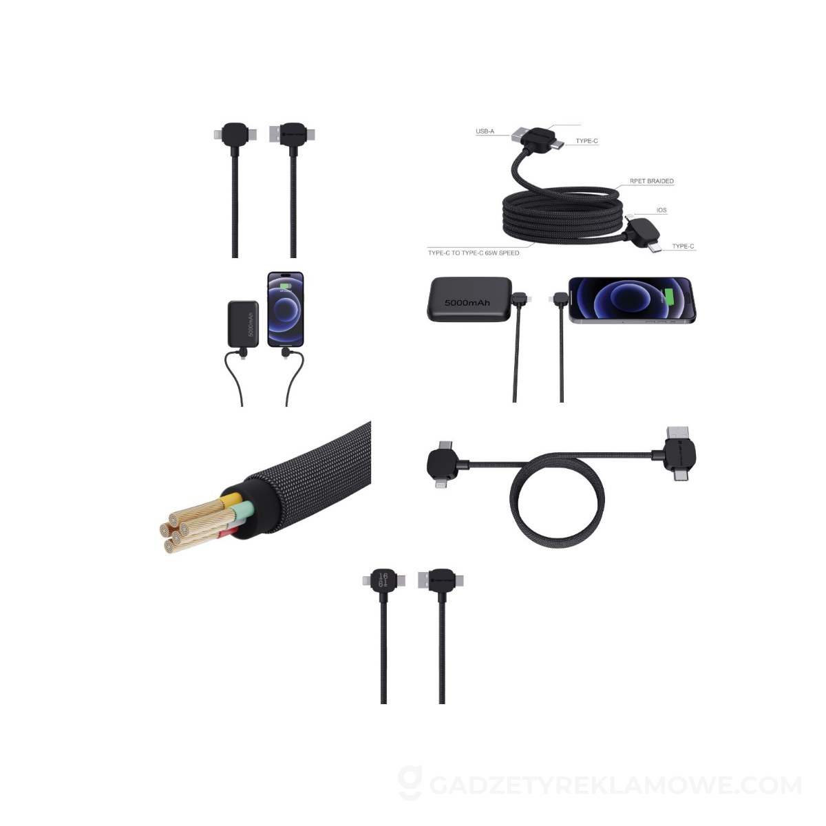 Kabel do ładowania i synchronizacji Urban Vitamin Stockton 65W - czarny