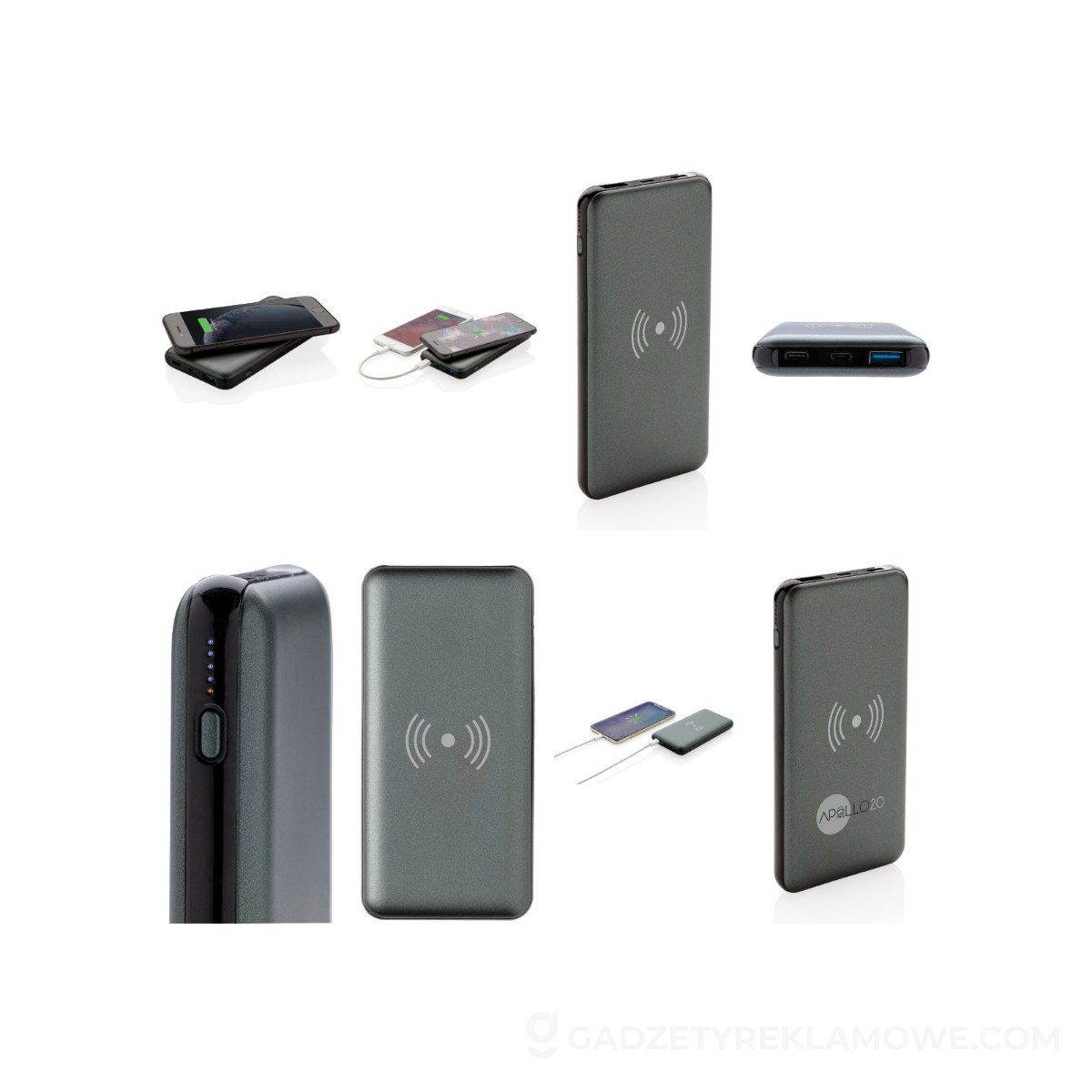 AXP-P322-142-wariantu-watermark Bezprzewodowy power bank 10000 mAh z PD - szary