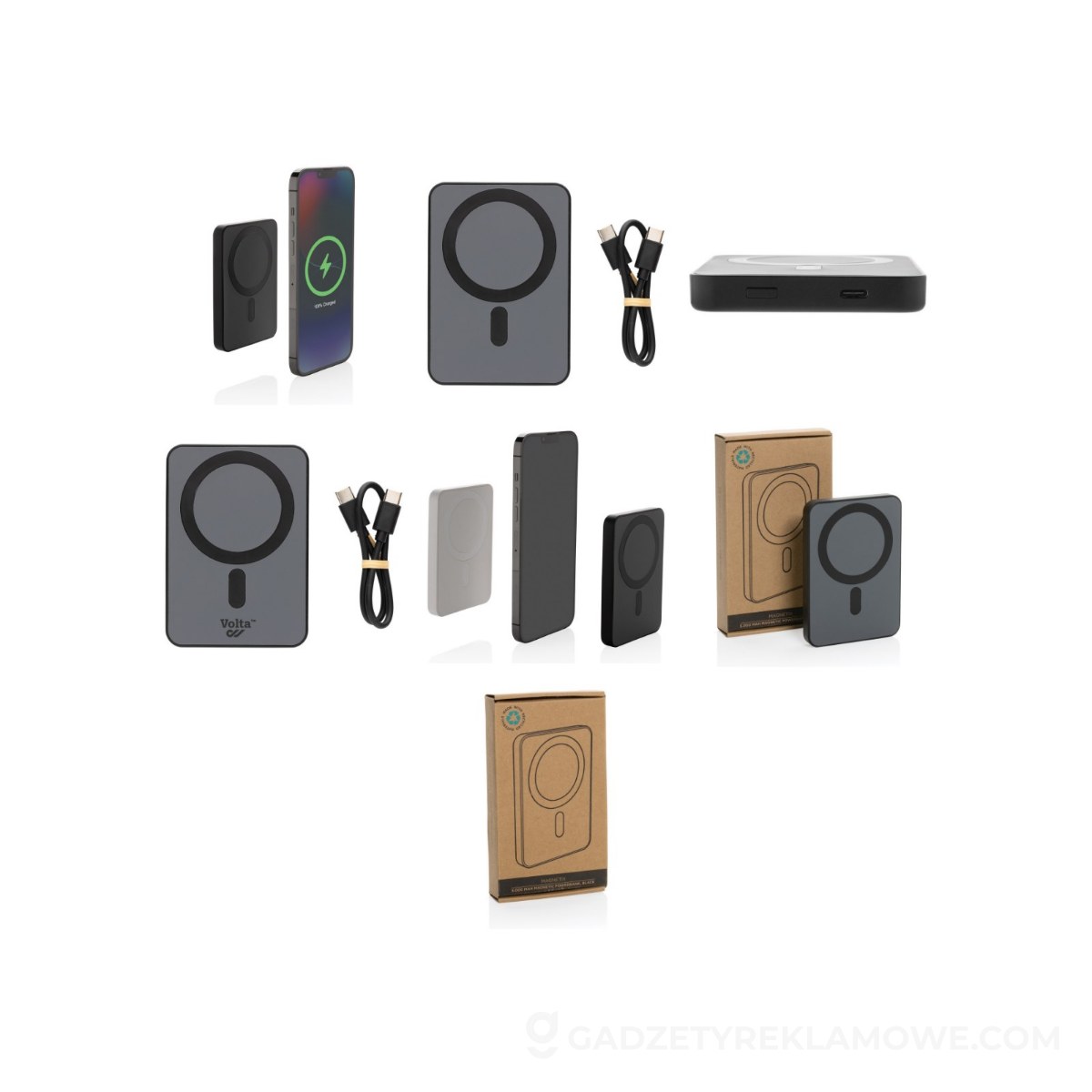 AXP-P322-401-wariantu-watermark Magnetyczny bezprzewodowy power bank 5000 mAh Magnetix - czarny