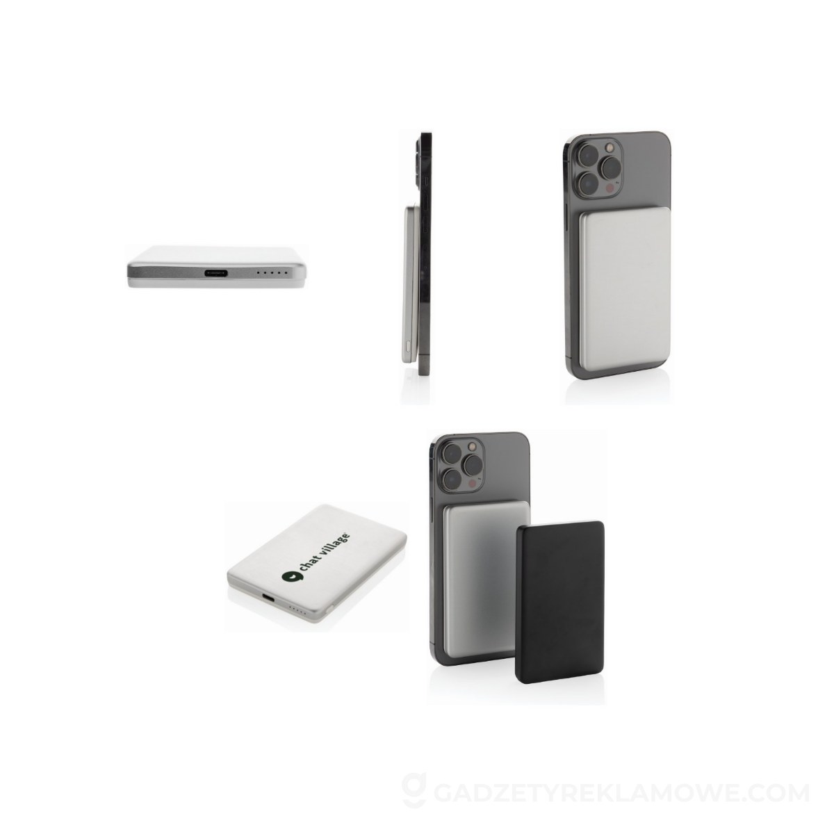 Power bank 5000 mAh, ładowarka bezprzewodowa 5W Orion - srebrna