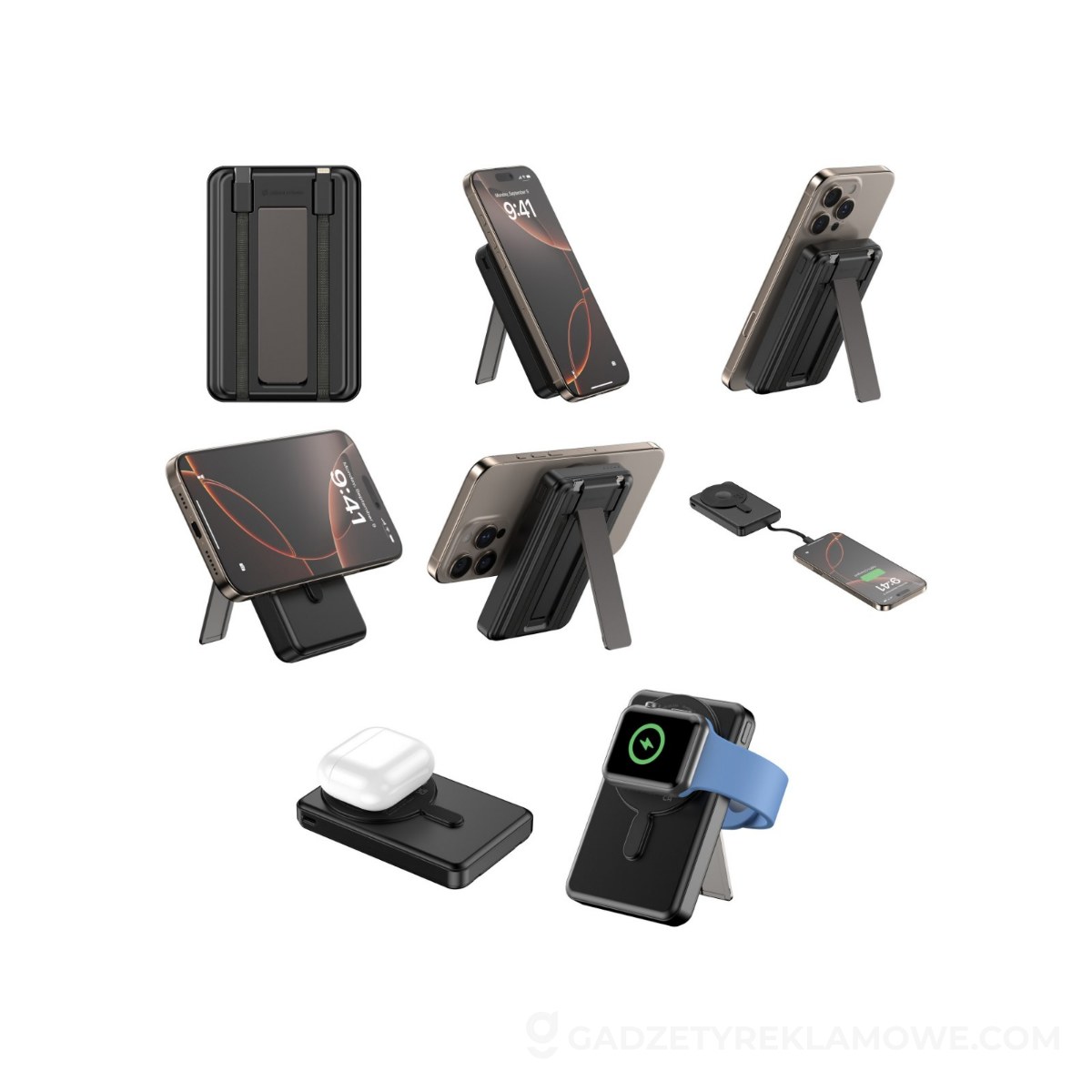 AXP-P322-7201-wariantu-watermark Power bank 10000 mAh, ładowarka bezprzewodowa Urban Vitamin Delano - czarna
