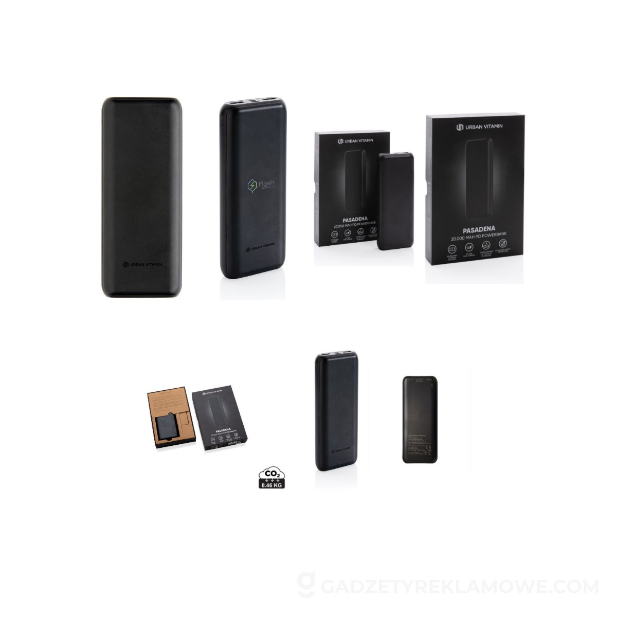 Szybki power bank 20000 mAh Urban Vitamin - czarny