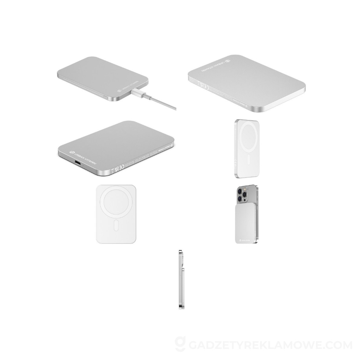 Power bank 3000 mAh Urban Vitamin Burbank, RABS - srebrny