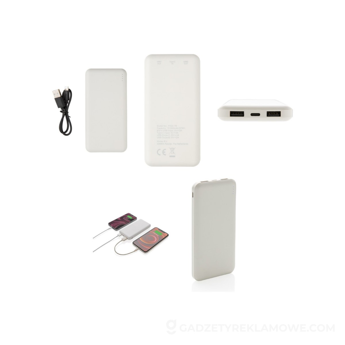 Power bank 10000 mAh - biały