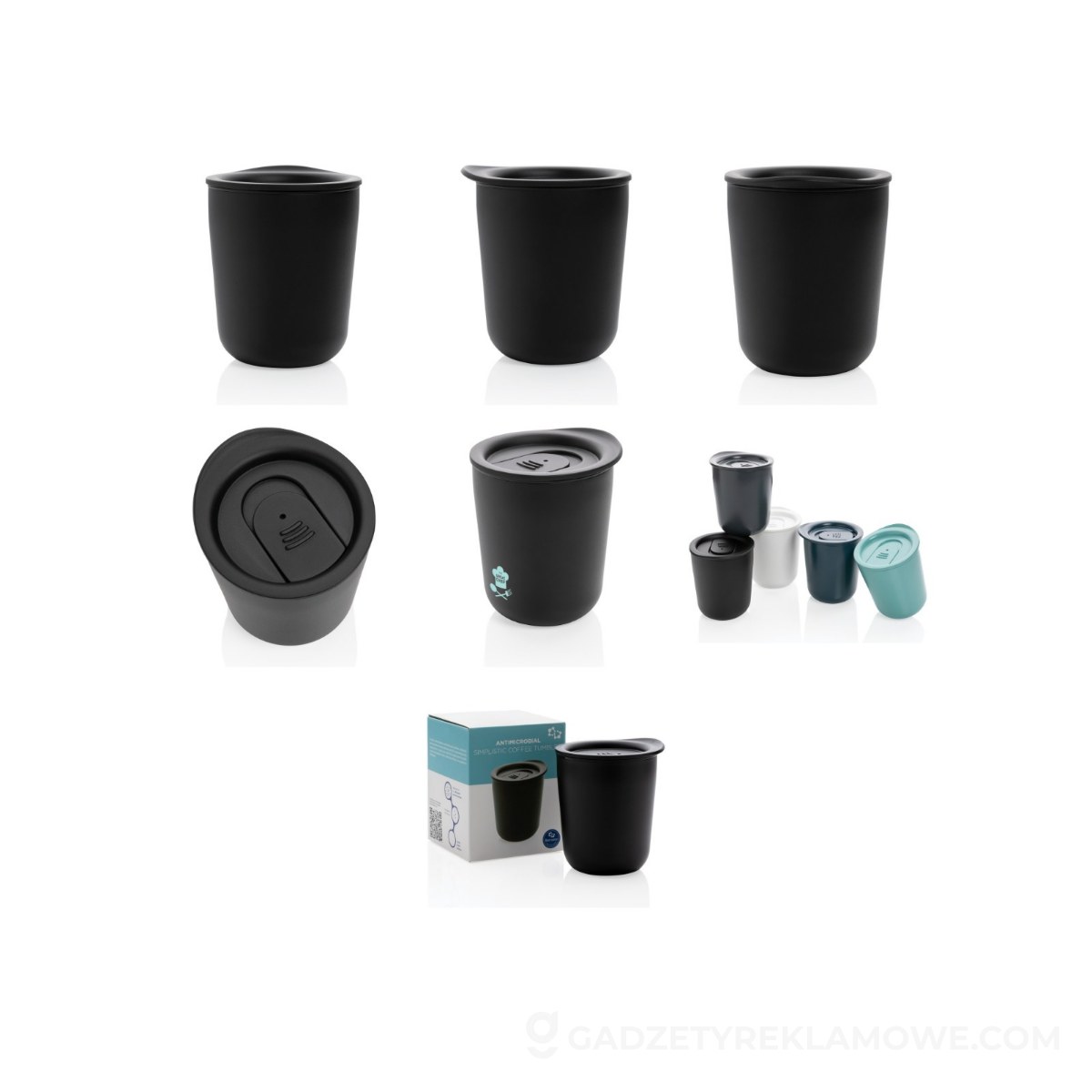Antybakteryjny kubek termiczny 250 ml - czarny
