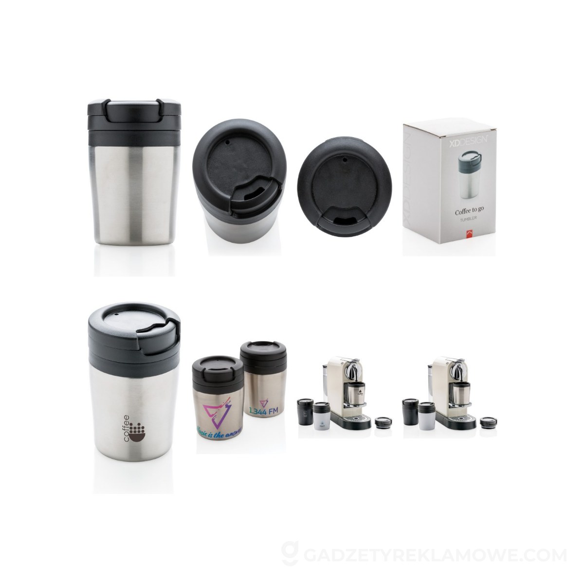 Kubek termiczny Coffee To Go 160 ml - srebrny