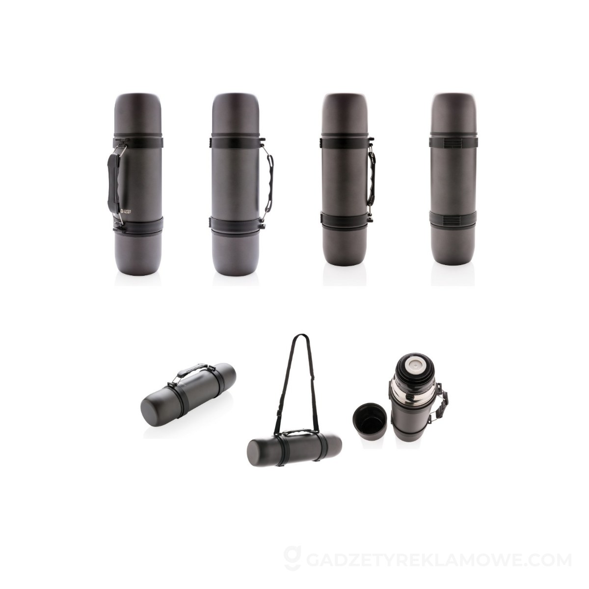 Termos 700 ml, 2 kubki Swiss Peak - szare