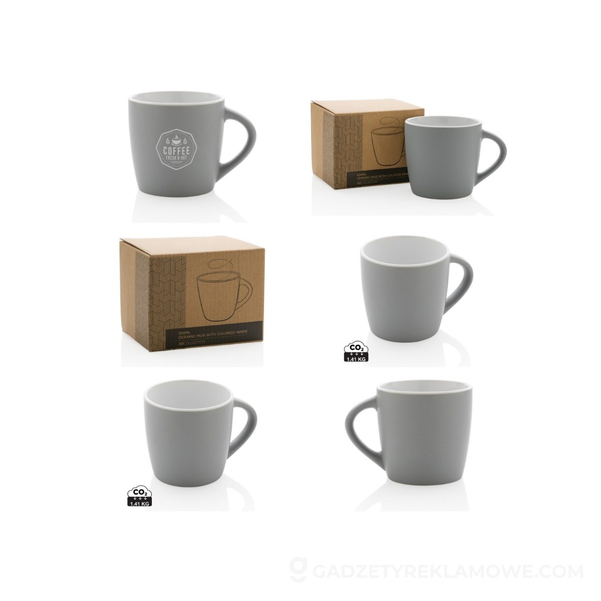 W wielkim stylu – eleganckie gadżety reklamowe na jubileusz firmy 7 Kubek ceramiczny 300 ml - szary