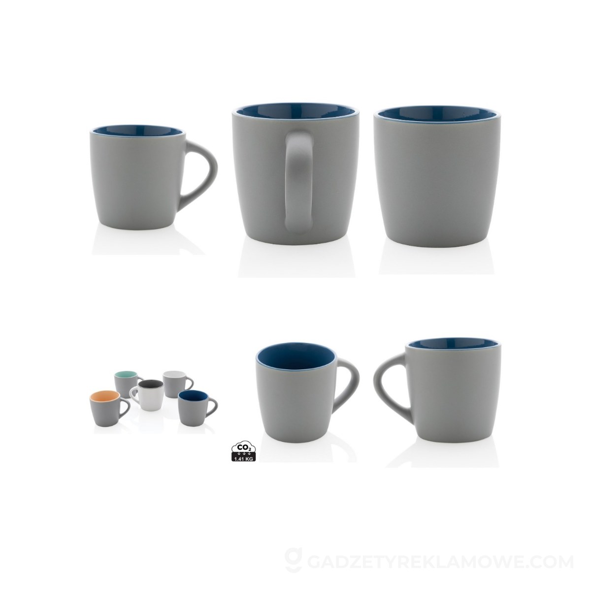 Kubek ceramiczny 300 ml - niebieski
