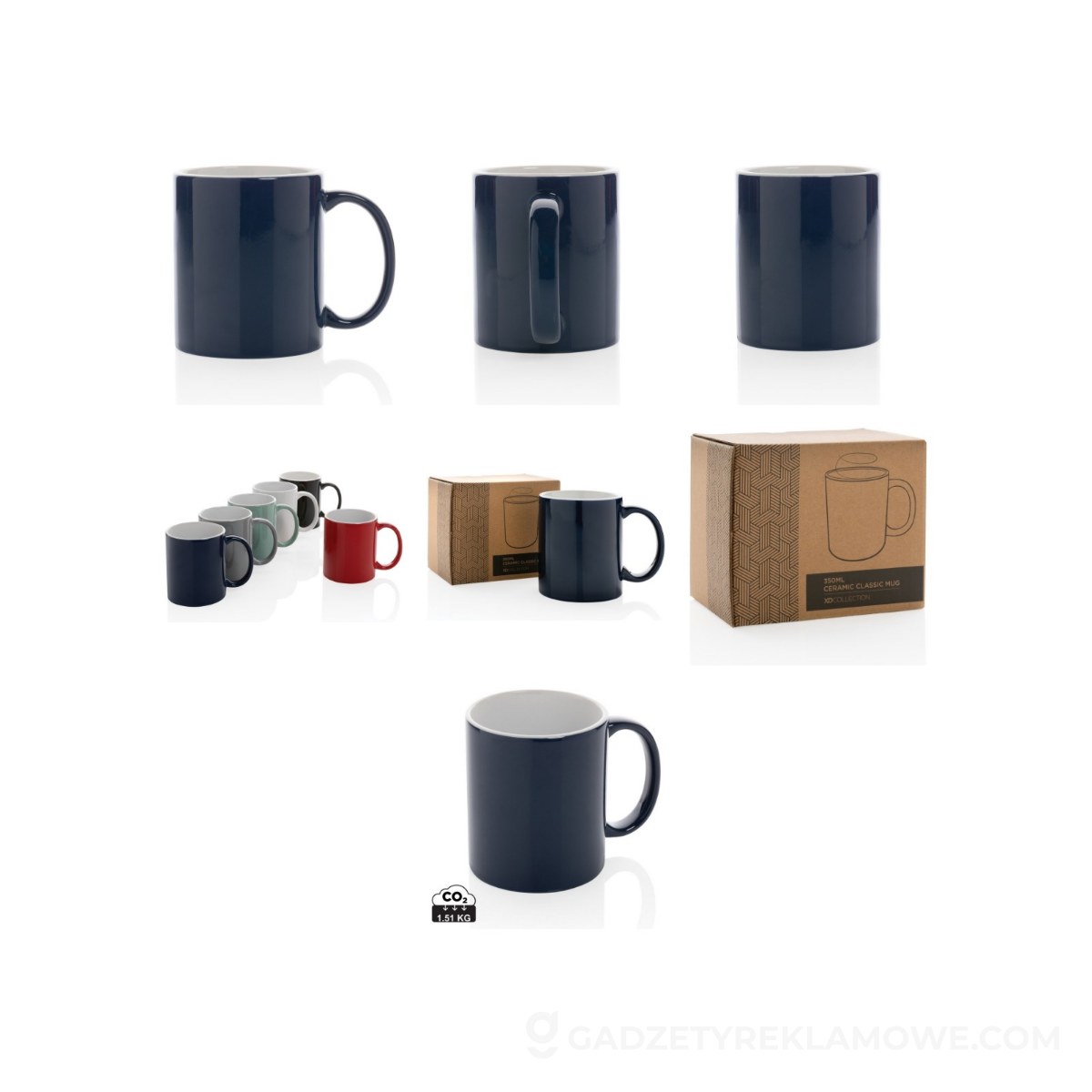 Kubek ceramiczny 350 ml - niebieski