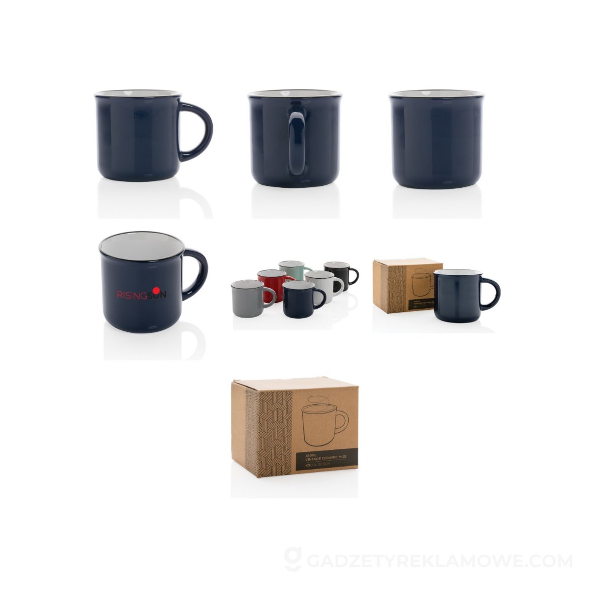 Kubek ceramiczny 280 ml - niebieski