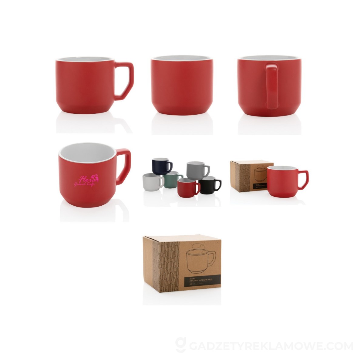 Kubek ceramiczny 350 ml - czerwony