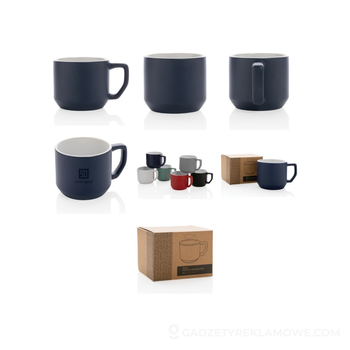 Kubek ceramiczny 350 ml - niebieski