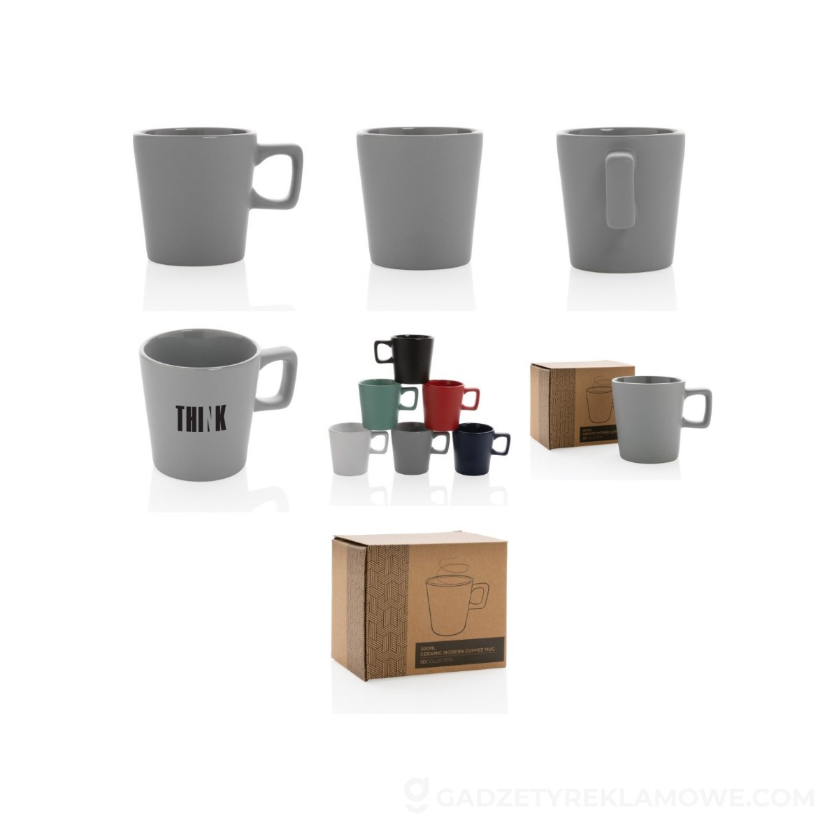 Kubek ceramiczny 300 ml - szary
