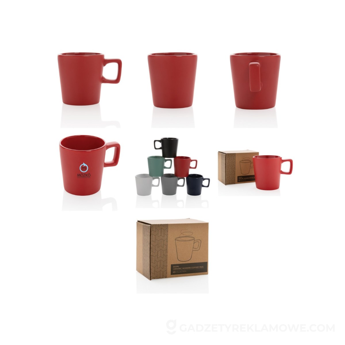 Kubek ceramiczny 300 ml - czerwony