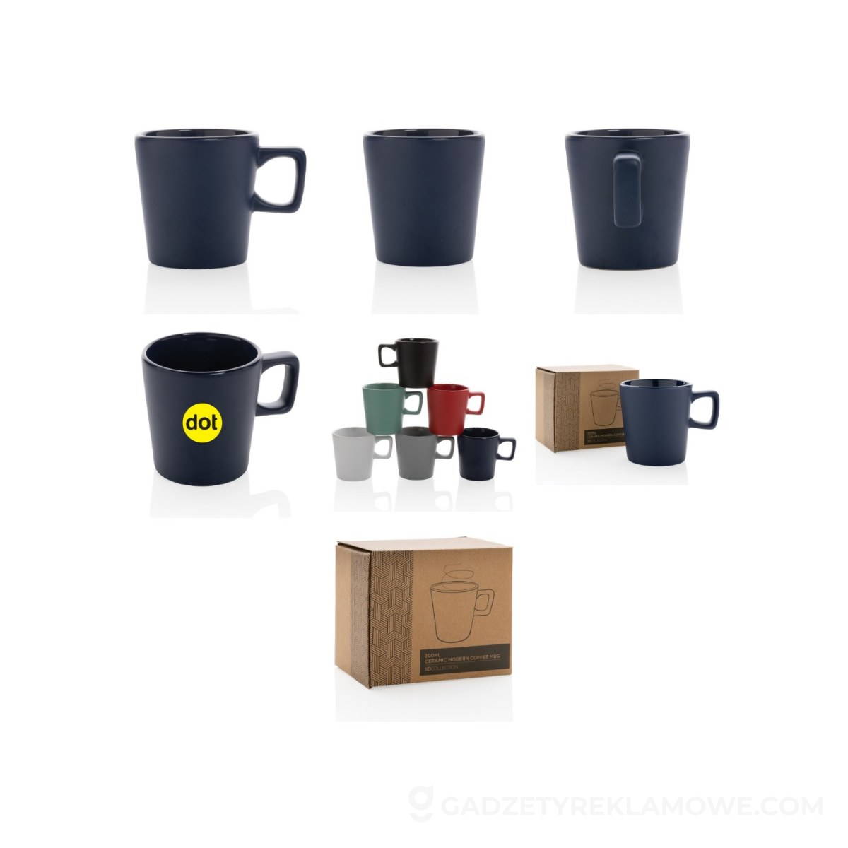 Kubek ceramiczny 300 ml - niebieski