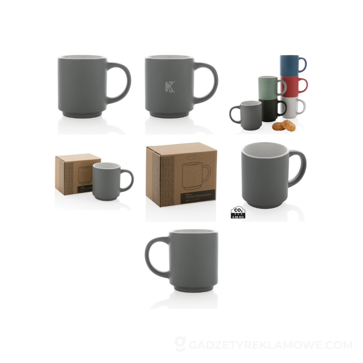 Kubek ceramiczny 180 ml - szary