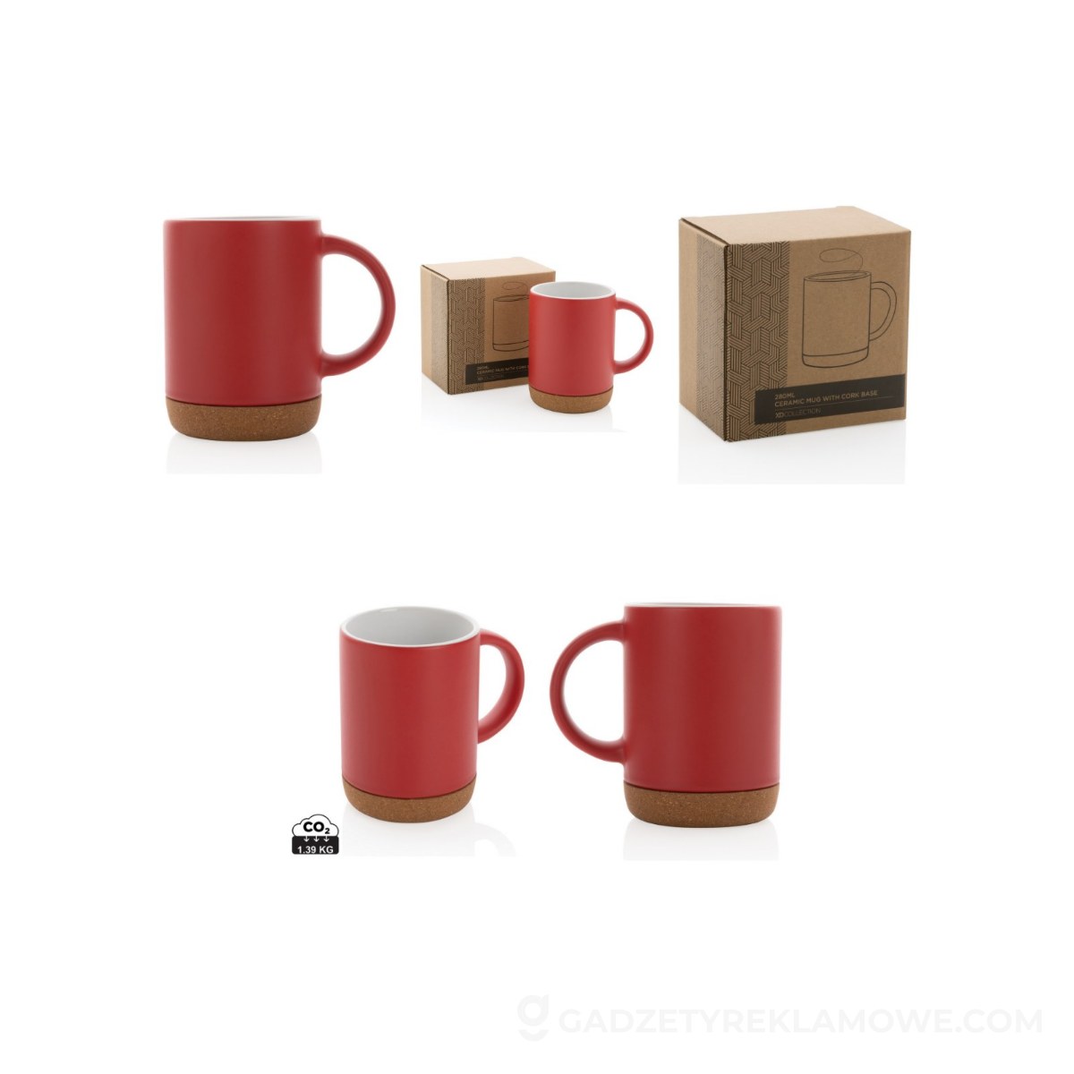 Kubek ceramiczny 280 ml - czerwony