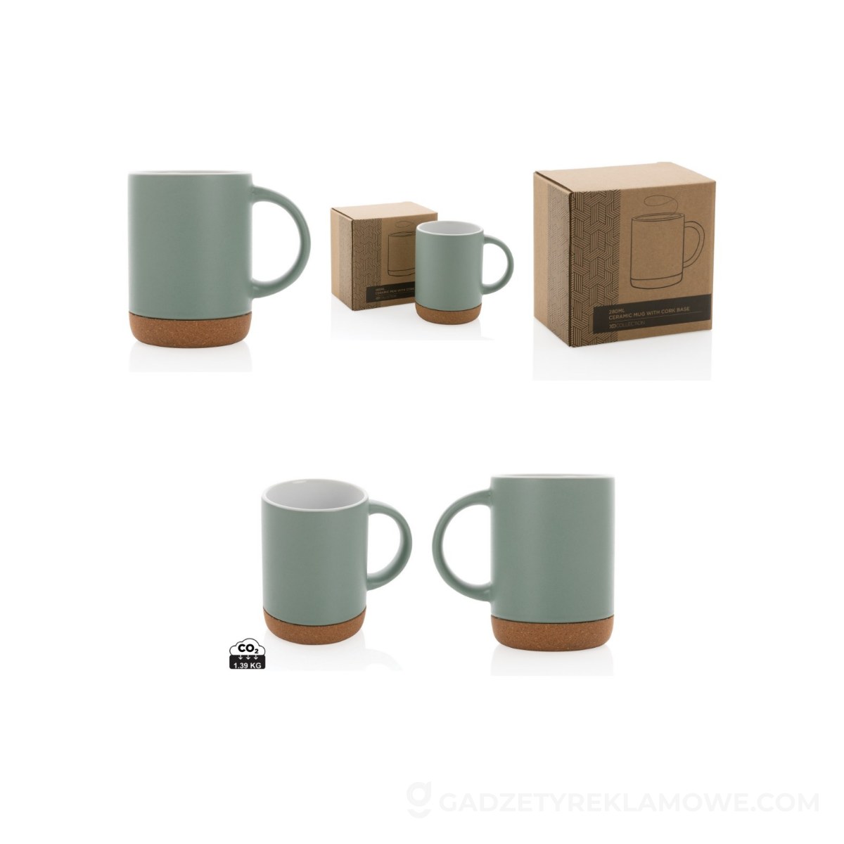 Kubek ceramiczny 280 ml - zielony