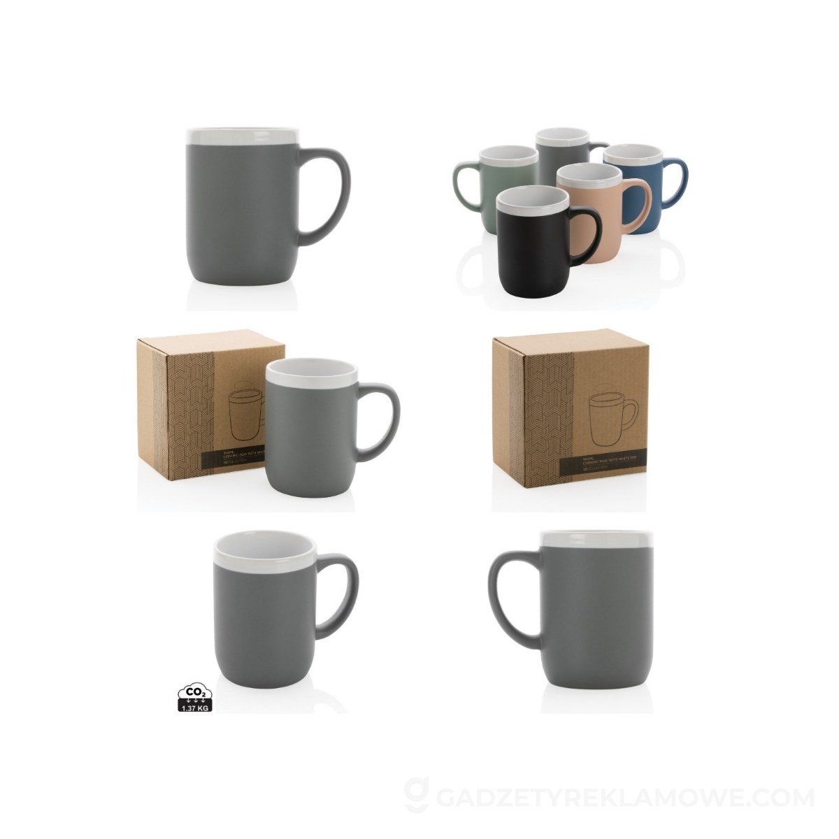 Kubek ceramiczny 300 ml - szary