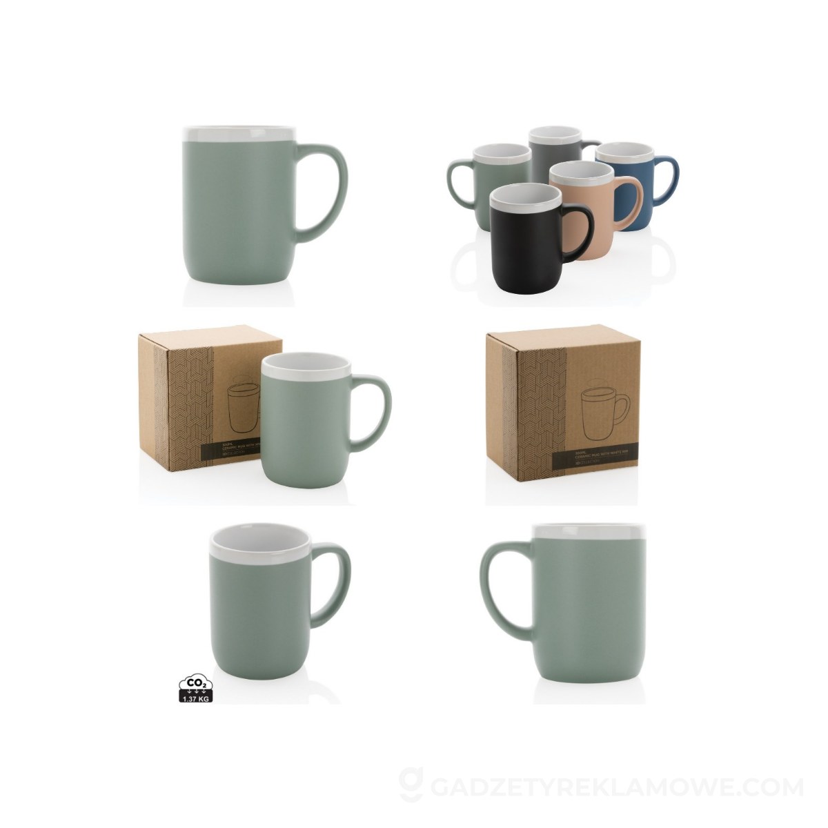Kubek ceramiczny 300 ml - zielony